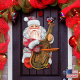 Decoración navideña para puerta con Papá Noel y violín de G. DeBrekht - Decoración navideña con muñeco de nieve y Papá Noel - 8116210H