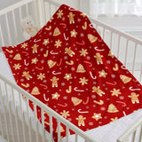 Couverture de Noël, bonhomme en pain d'épices rouge, plaid doux et chaud pour canapé, bureau, lit, camping, voyage, cadeau polyvalent pour toutes les saisons.