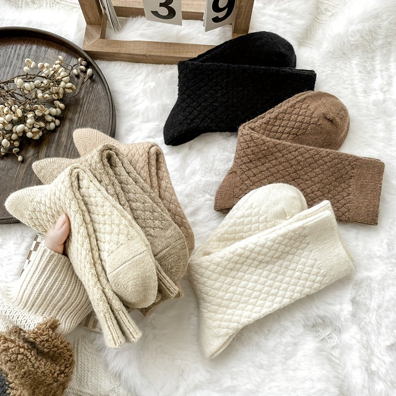 Calcetines a cuadros para mujer - Pack económico de 6 pares | Medias de tubo medio cómodas, elásticas y elegantes