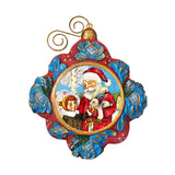 Santa with Boy Sculpted Hand-Painted Christmas Ornament by G. DeBrekht - Christmas Decor - 6102431