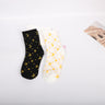 2 pares de calcetines con estampado de estrellas y lunas, cómodos y transpirables, medias de tubo medio para mujer.