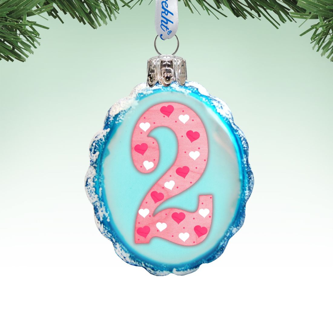 2 mini adornos de vidrio de mercurio de G. Debrekht - Decoración para familias y niños - 770002