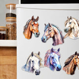 Juego de 6 imanes decorativos de madera con caballos de G. Debrekht - Decoración de vida silvestre - 8090039G-S6