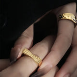 Irregular Texture Letter Open Ring Simple Bracelet - Lootquake