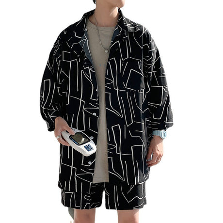 Shirt Five-point Pants Ice Silk Suit - Lootquake