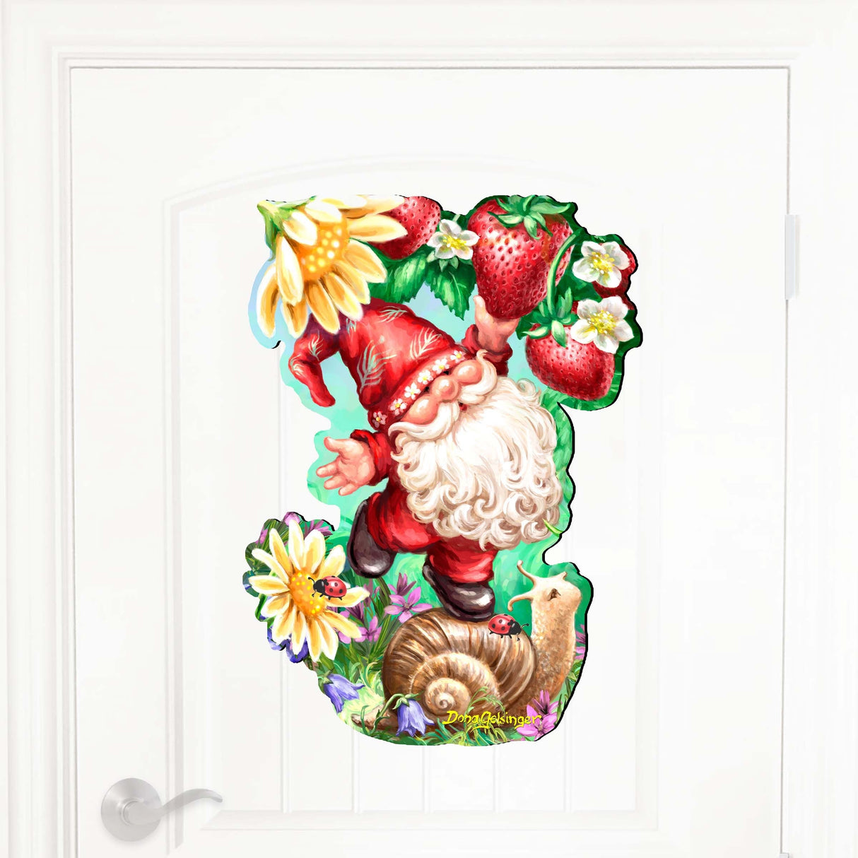 Decoración navideña para puerta con un dulce gnomo de verano de D. Gelsinger - Decoración navideña - 8461062H-DG