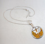 Crucifixion Silver Plated Mother of Pearl Jewelry Necklace - 43058