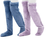 Calcetines afelpados hasta el muslo para parejas: medias de punto cálidas y duraderas por encima de la rodilla, de fácil cuidado.