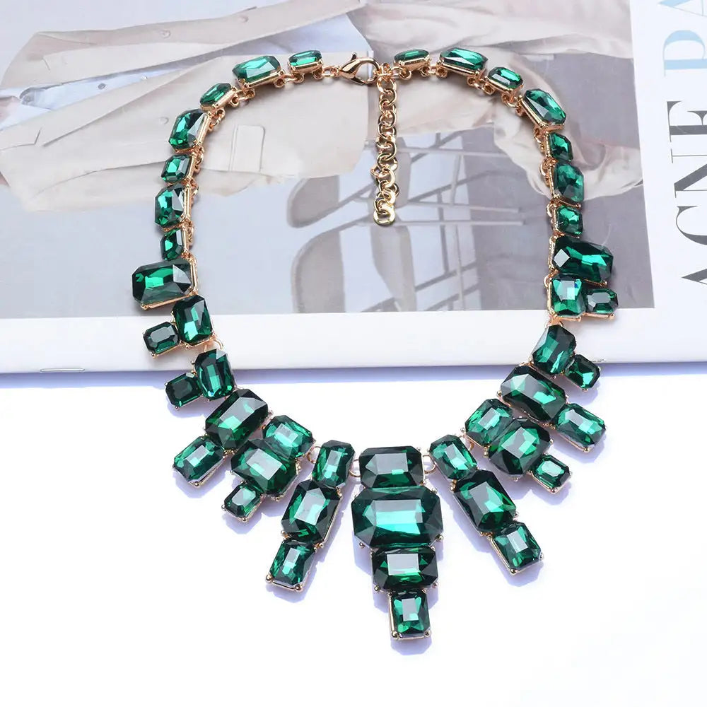 Luxurious Exaggerating Geometric Big Gem Necklace - Lootquake