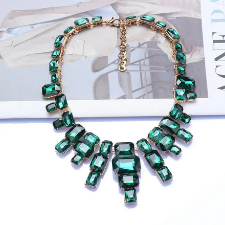 Luxurious Exaggerating Geometric Big Gem Necklace - Lootquake