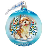 My Puppy Little Friend Ball Glass Ornament by G. DeBrekht - Christmas Decor - 73324