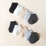 10 Pairs Of Baby Boy's Solid No Show Socks, Comfy Breathable Casual Soft Elastic Socks For Babies Indoor Outdoor Activities