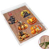 Calabazas espeluznantes, adornos decorativos de madera con clip (6 unidades), de G. Debrekht - Decoración de Halloween - 8090019C-S6