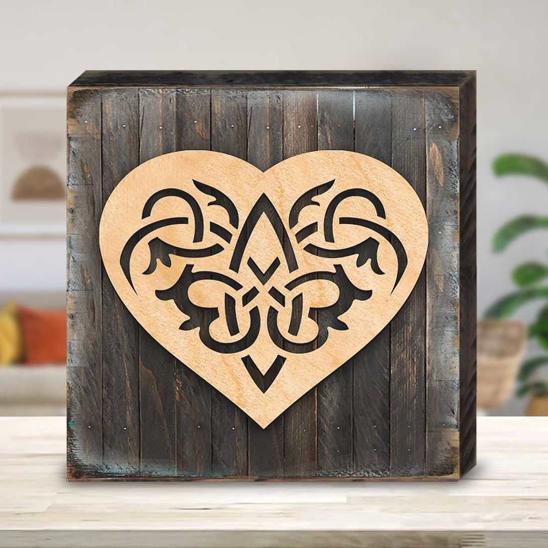 Celtic Heart Decor Art Wooden Wall Art by Celtic Art - Celtic Decor - 953166B