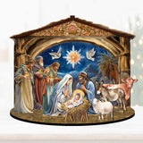 Escena de la Natividad del Nacimiento de Jesús, conjunto decorativo de G. Debrekht, decoración navideña - 852761