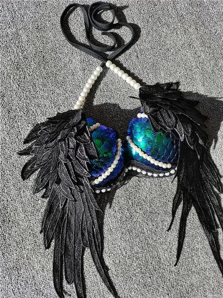 Handmade Sequined Mermaid Scale Bikini Lingerie - Lootquake