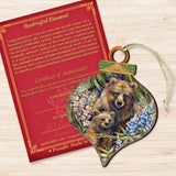 Adornos de madera Grin Bear it Grizzly Mother Cub de J. Bergsma - Decoración navideña de vida silvestre - 8591947-JB