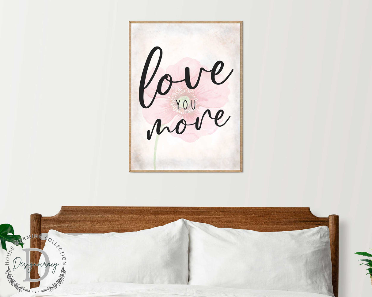 Love You More - Bedroom Wall Art - Valentines Gift - Contemporary Decor - Gift for Her - Anniversary Gift - Wall Decor - 310336