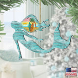 Mermaid Wooden Ornaments by G. DeBrekht - Coastal Holiday Decor - 8198514