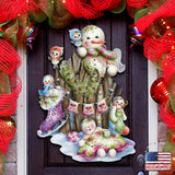 Christmas Time Christmas Door Decor by Jamie Mills-Price - Christmas Santa Snowman Decor - 8457502H