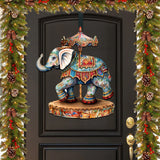 Carousel Elephant Holiday Door Decor  by G. Debrekht - Christmas Decor - 8611029-2H
