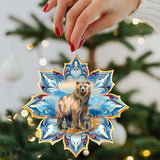 Brown Bear Snowflake Wooden Ornaments by G. Debrekht - Nature Wildlife Decor - 8688409