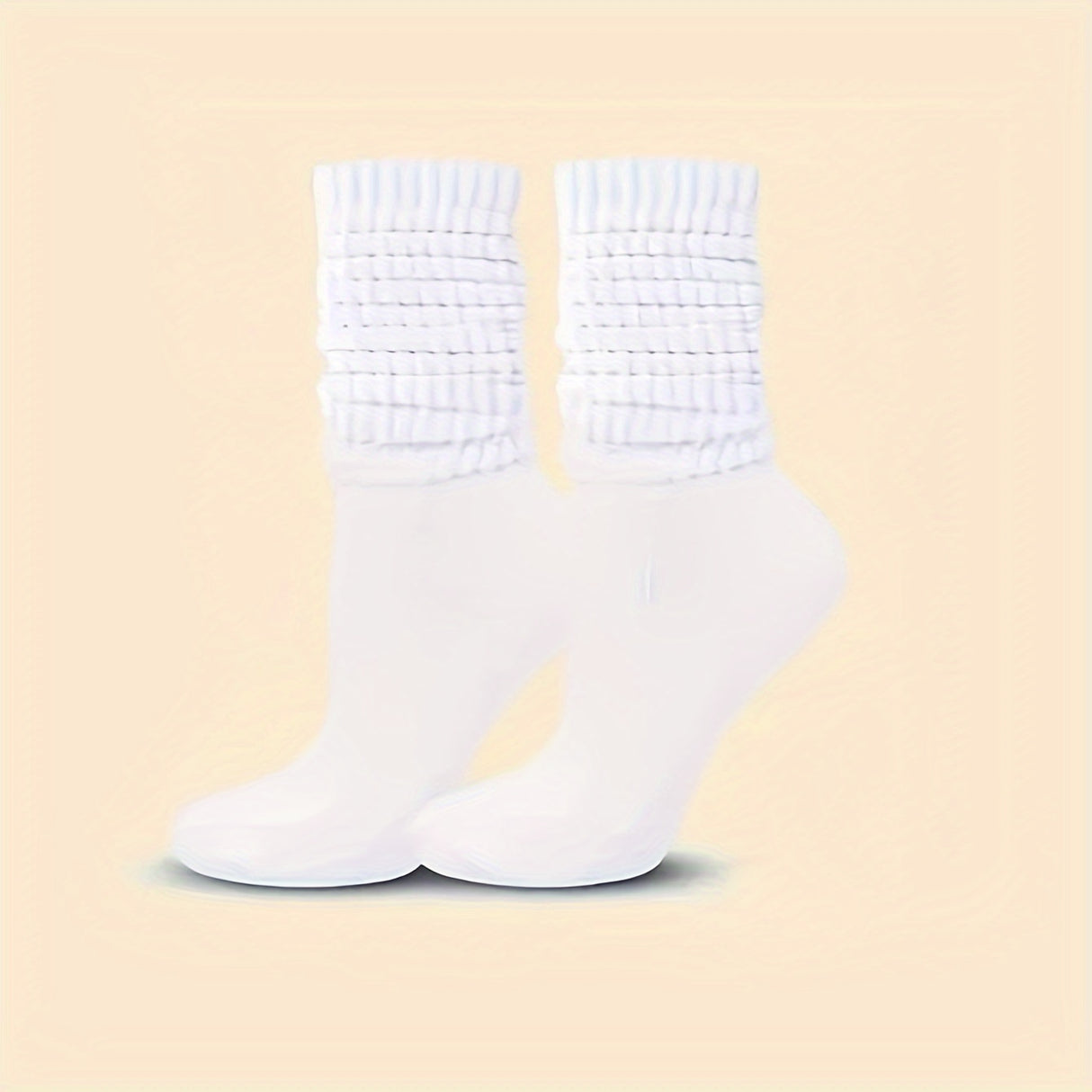 6 Pairs Solid Knitted Socks, Simple & Comfy Slouchy Socks, Women's Stockings & Hosiery