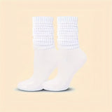6 Pairs Solid Knitted Socks, Simple & Comfy Slouchy Socks, Women's Stockings & Hosiery
