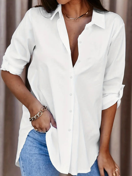Simple Casual Long-sleeved Shirt, Versatile In All Seasons. - Lootquake