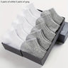 5/10/12 pares de calcetines tobilleros lisos para hombre, cómodos, transpirables, suaves y absorbentes del sudor, ideales para exteriores.