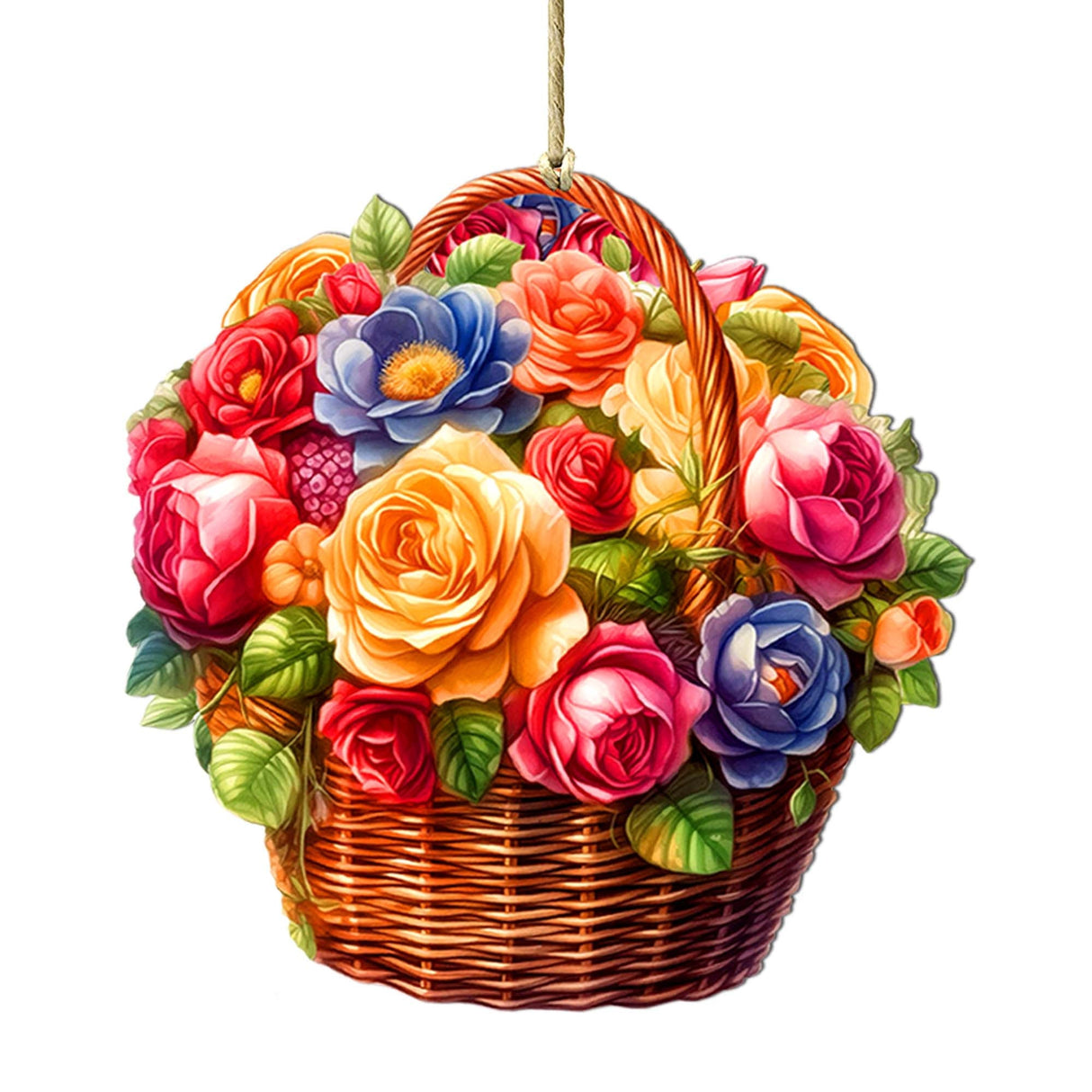 Flowers in the Basket Wooden Ornaments by G. Debrekht - Love Family Decor - 8688316