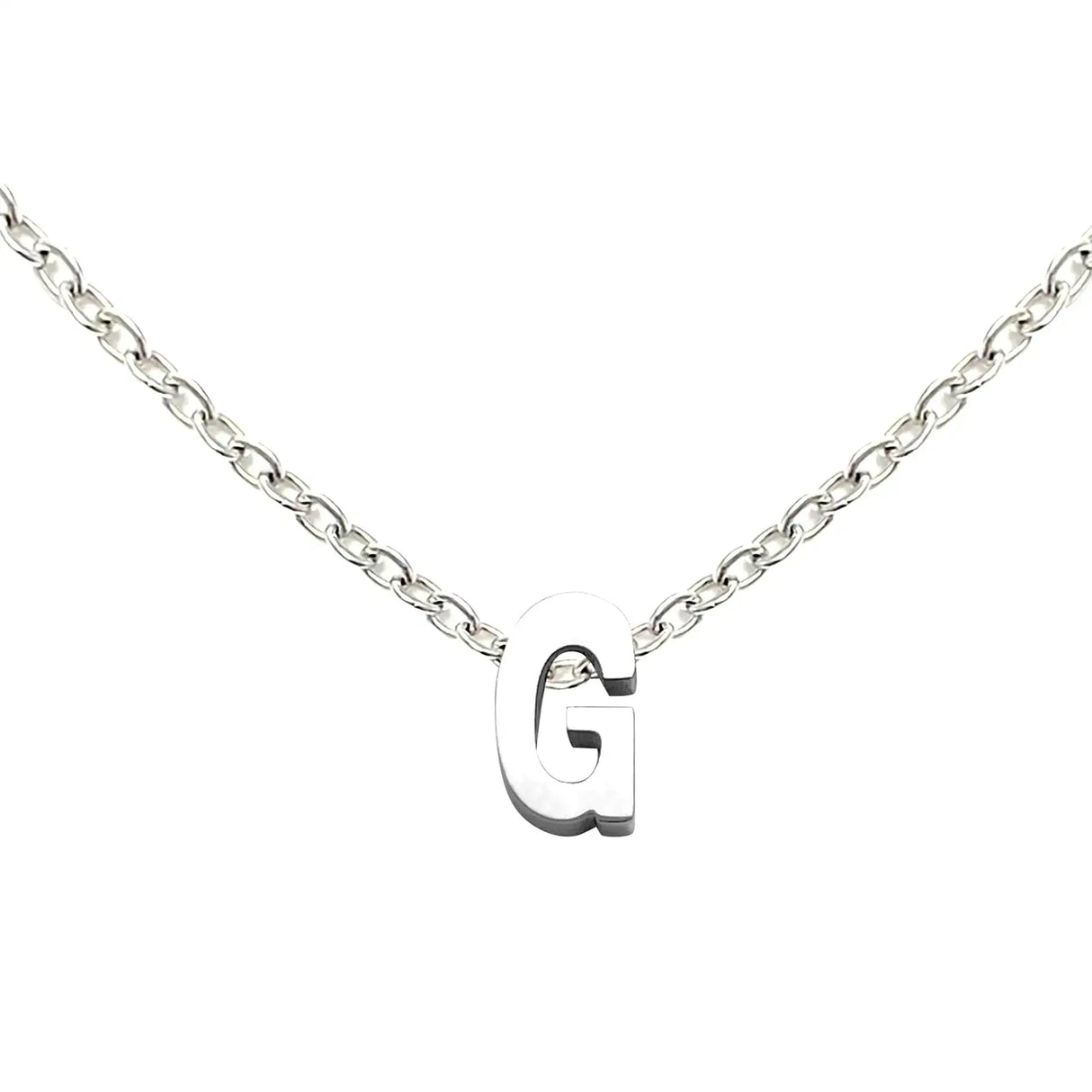 Auithery G Necklaces For Women Tiny Initial Letter Necklace Silver Plated A-Z Pendant Titanium Necklace For Women Silver G - Lootquake