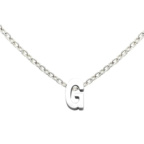 Auithery G Necklaces For Women Tiny Initial Letter Necklace Silver Plated A-Z Pendant Titanium Necklace For Women Silver G - Lootquake