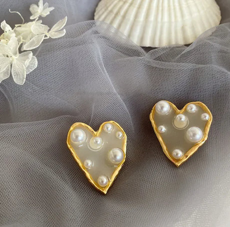 French retro pearl earrings female earrings - Lootquake