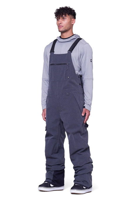 686 Mens Hot Lap Bib - Insulated Thermal Clothing Snow & Ski Bibs - Water & Weather Resistant - Black Denim Large - Lootquake