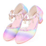 Longitudinalhorse Princess Shoes Girls Heels Princess Dress up Shoes Little Girl Dress Shoes Cinderella Shoes for Girls Iridescent - Lootquake