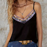 Ladies' Fashionable Printed V-neck Vacation Style Camisole Top - Lootquake