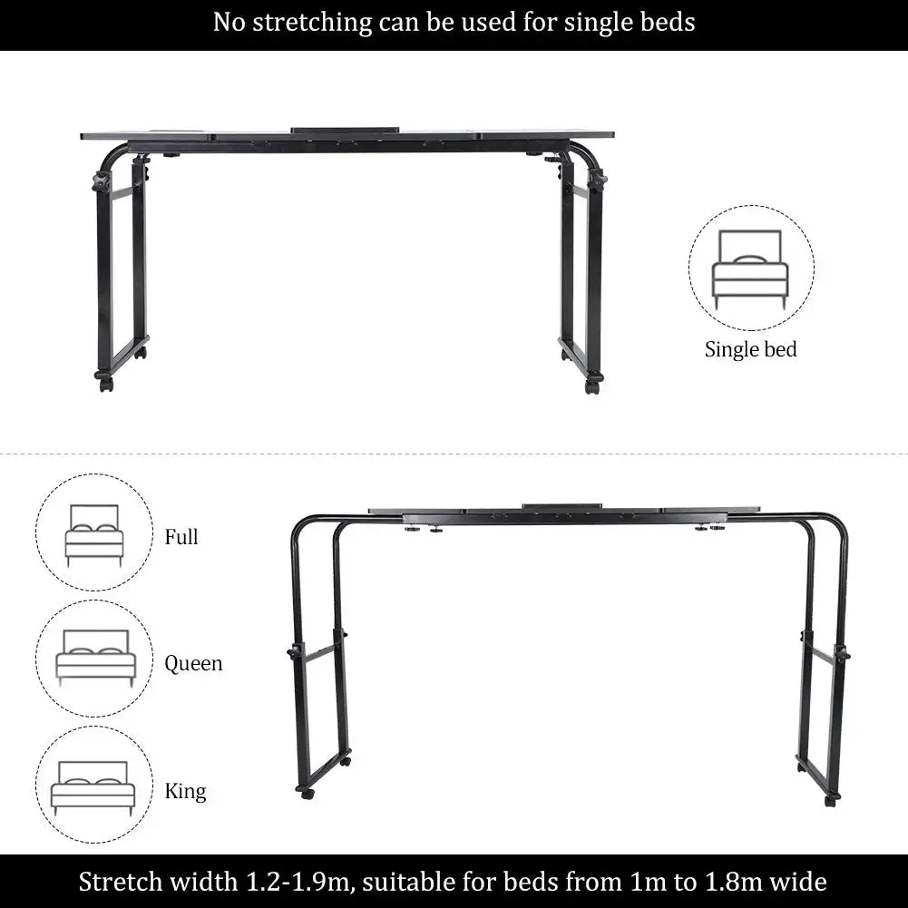 Adjustable Laptop Cart Mobile Computer Desk Overbed Writing Table with Wheels 02# - Lootquake
