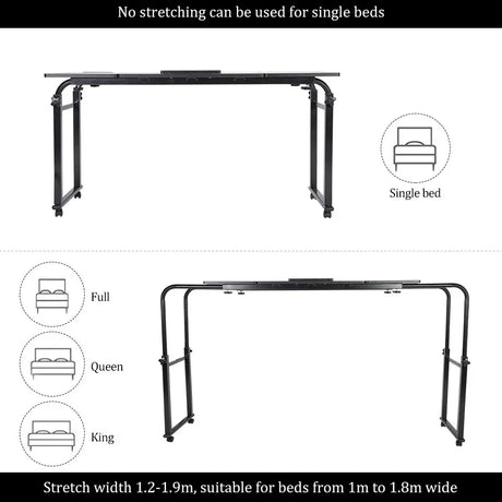 Adjustable Laptop Cart Mobile Computer Desk Overbed Writing Table with Wheels 02# - Lootquake