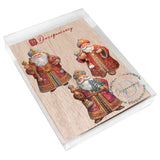 Juego de 3 adornos decorativos de madera de Papá Noel de G. Debrekht - Decoración navideña - 8091032-S3