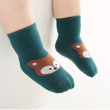 5 pares de adorables calcetines de bebé con estampado de animales: suaves, transpirables, cómodos y elásticos para actividades en interiores. Perfectos para gatear, caminar y uso diario.