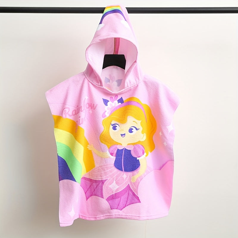 Toalla de baño infantil, bata de baño con capucha y estampado de dibujos animados, toalla de microfibra suave para niños, manta suave, toalla de playa usable, imprescindible para la playa, artículos de baño