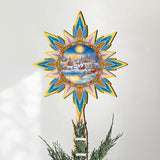 Christmas Village Star Tree Topper Wooden Decor by G. Debrekht - Christmas Decor - 89519
