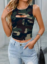 Ladies' Camouflage Chest Hollow Out Fashionable Slimming Camisole Vest - Lootquake