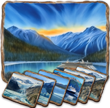 Cruise Ship Wooden Cork Placemat and Coasters Gift Set of 7 by Nature Wonders Nature Wildlife Décor  - 85410C-S7