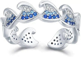 Rhinestone Zircon Wave Ring, Elegant Ring, Women's Fashion - Lootquake