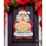Dated Merry Christmas Santa Hanger (Current Year) by G. DeBrekht - Christmas Santa Snowman Decor - 8117810H-MC-D