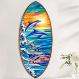 Dolphins Surfboard Coastal Wall Art by G. DeBrekht - Coastal Holiday Decor - 8490129HS