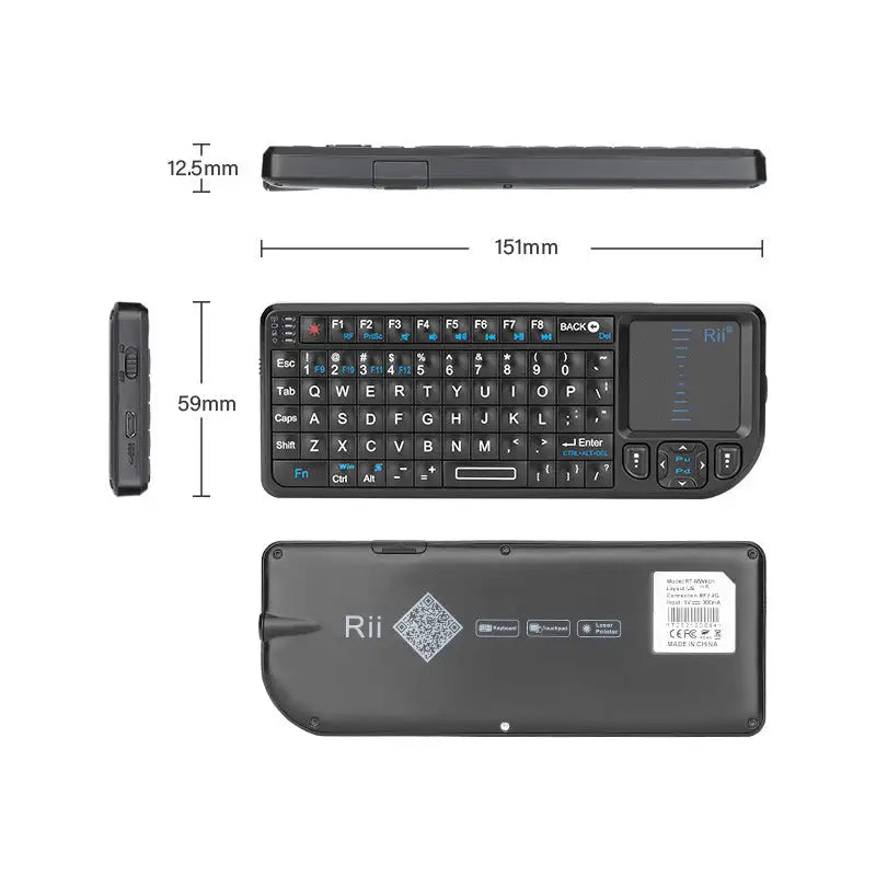 Mini Wireless Keyboard with Backlight Laser Pointer Multimedia for TV Computer - Lootquake