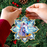 Adornos de madera con forma de copo de nieve de caballo blanco de G. Debrekht - Decoración de vida silvestre - 8688433